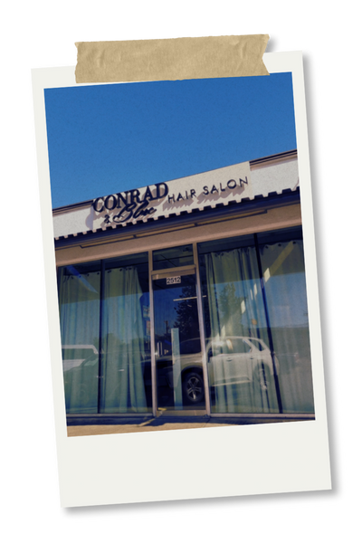 Polaroid showing Conrad and Blue Hair Salon in Tucson