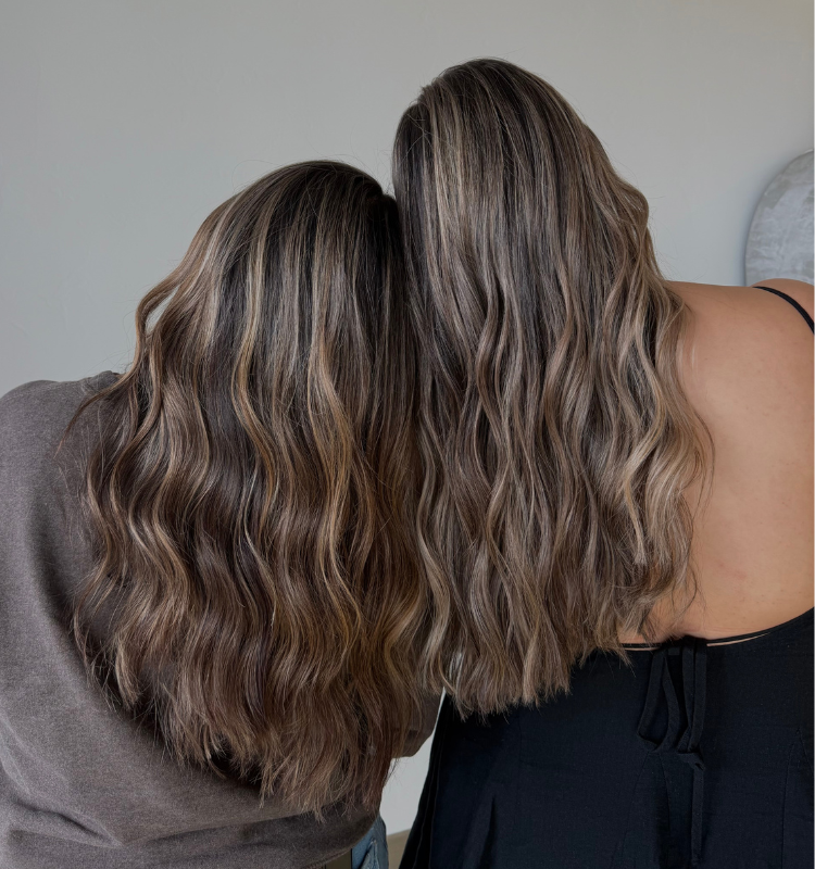 Cute highlight services on two friends