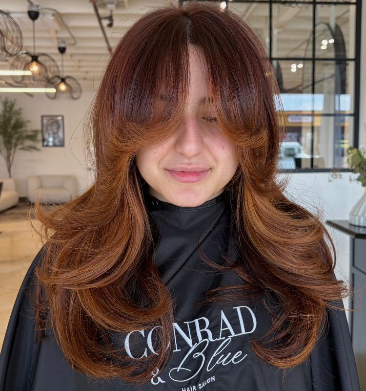 Medium Length Haircut and Color in Tucson Hair Salon on Campbell